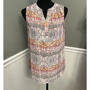 Violet + Claire Multi-color Tank Top Floral Design Size S